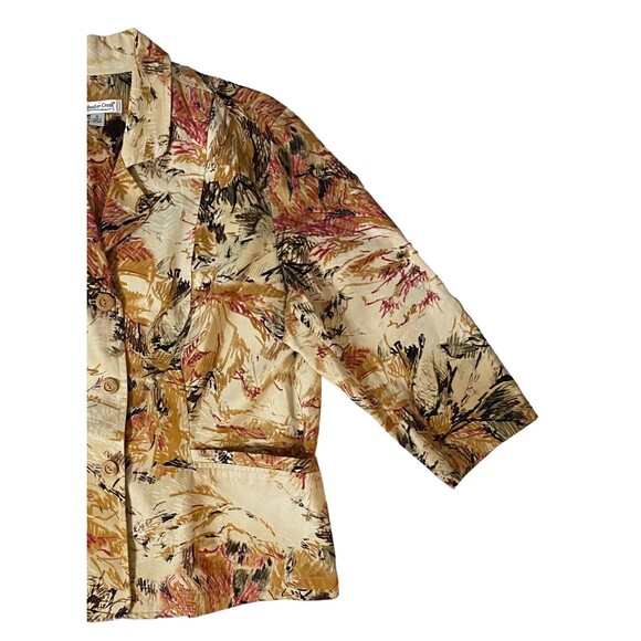 Vintage Coldwater Creek Womens Button Up Blazer Art Print 90's Size XL V Neck - Picture 3 of 11